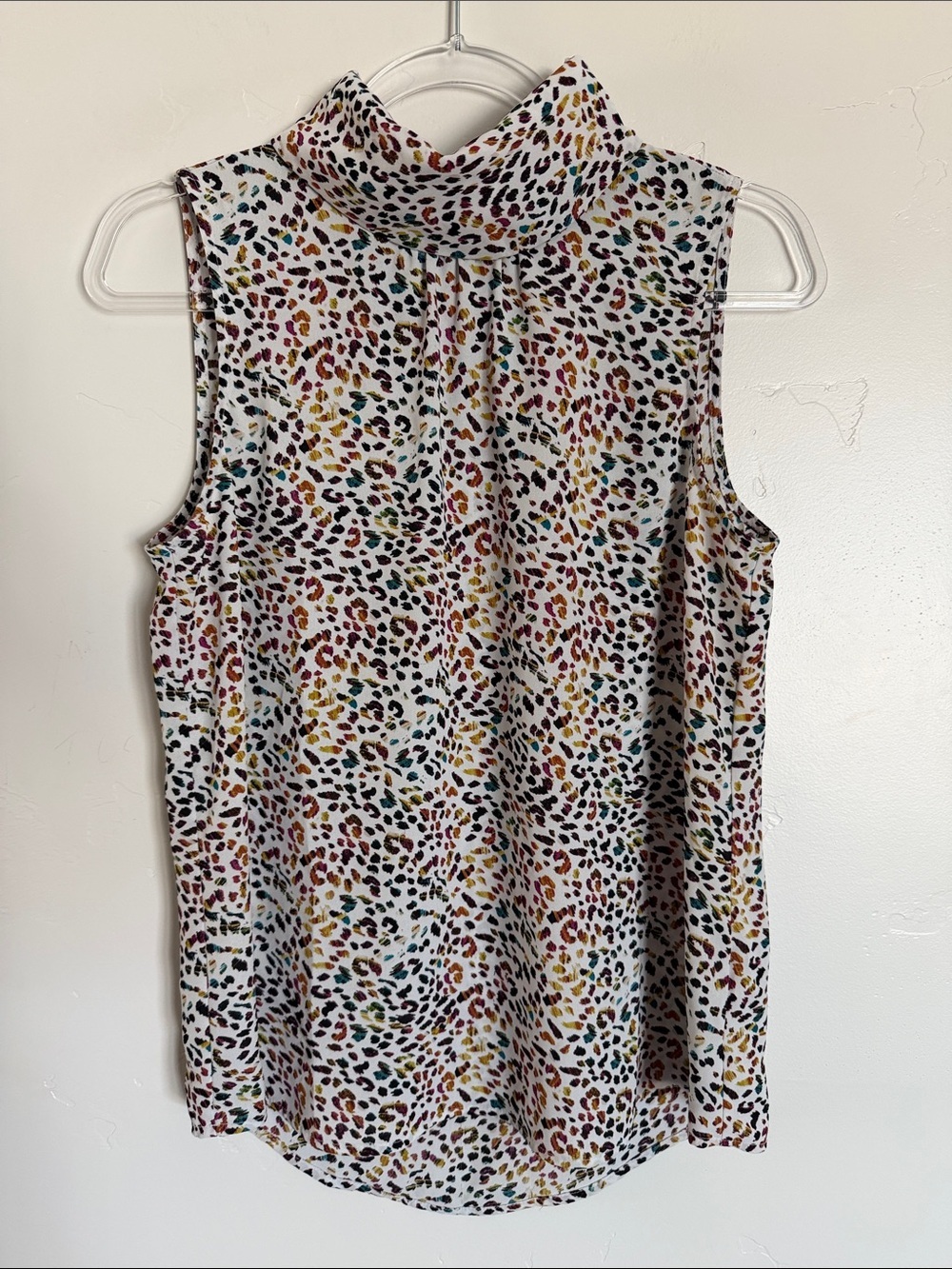Apt. 9 Sleeveless Mock Neck Top with Multi-Color Leopard Spots